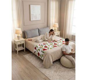 Piecera de Cama Texturizada con Bordado Botanico P5