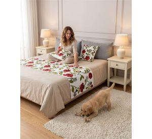 Piecera de Cama Texturizada con Bordado Botanico P5