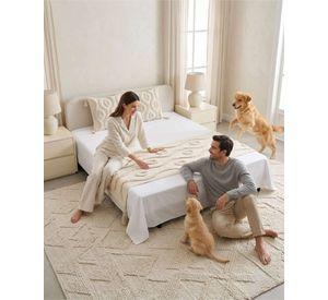 Piecera De Cama Boho Con Dos Fundas Cojin Bordado PF10
