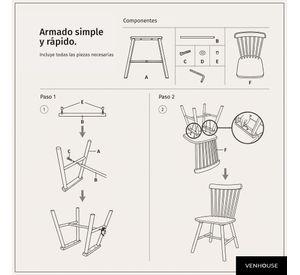 Silla De Comedor Windsor Madera Negra Venhoouse