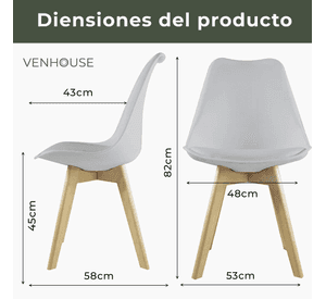 Pack 6 Sillas Eames Tulip Gris
