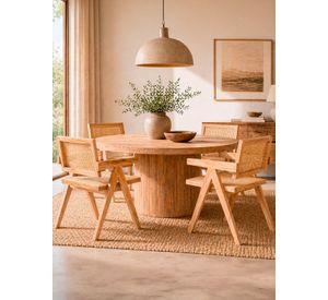 Pack 2 Sillas Chandigarh Madera Ratán Natural