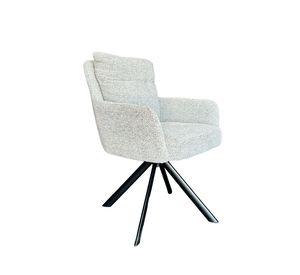 Silla Giratoria Liam Tela Gris Claro Estructura Metalica Negra