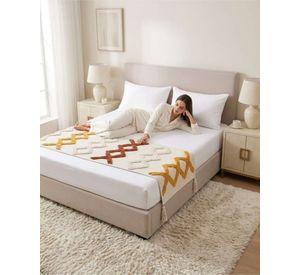 Piecera De Cama Boho Manta Tejida Decorativa P7