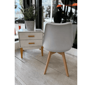 Pack 4 Sillas de Comedor Tulip Acolchadas con Patas de Madera