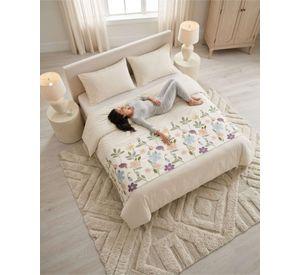 Piecera de Cama Texturizada con Bordado Botanico P10