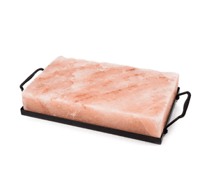 Tabla Sal Himalaya Soporte Metal Rosa