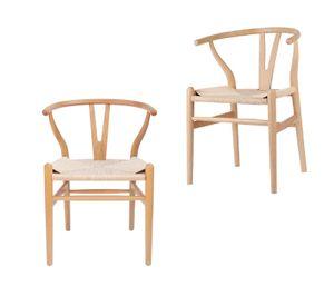 Pack 2 Unidades Silla Wishbone color madera Natural