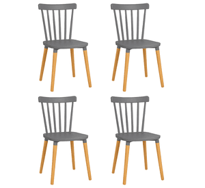 Pack 4 Sillas Windsor para Comedor o Terraza Gris