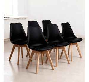 Pack 6 Sillas Eames Tulip Negras
