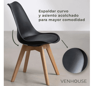 Pack 6 Sillas Eames Tulip Negras