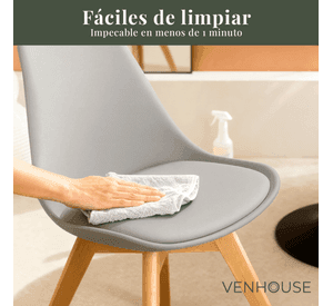 Pack 3 Sillas Eames Tulip Acolchadas Grises