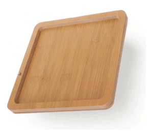 Tabla De Mdf Trupan Para Aperitivos, Pack De 4 Cuadrada, Con Canaleta.