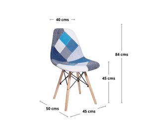 Pack x 4 Silla eames patchwork tonos azules