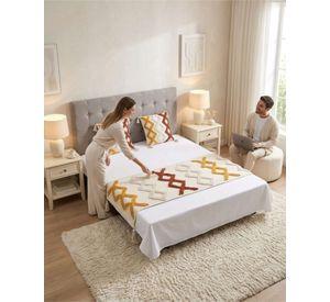 Piecera De Cama Boho Manta Tejida Decorativa P7