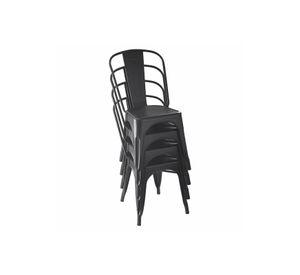 Set De 4 Sillas Áncora De Comedor Tipo Tolix Negras