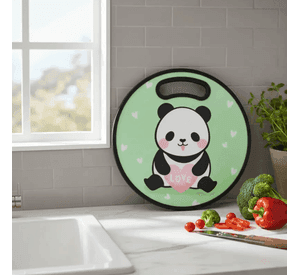 Tabla De Picar Plastica Redonda 30cm Panda