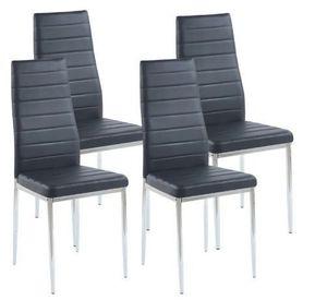 Pack 4 Sillas de Comedor Ecocuero con patas cromadas - Dining Liana