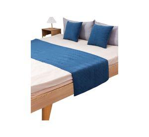 Set de Pieceras Plush + Fundas de Cojin 45×45 azul