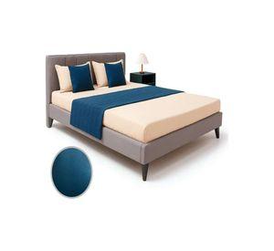 Set de Pieceras Plush + Fundas de Cojin 45×45 azul