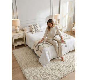 Piecera De Cama Boho Manta Tejida Decorativa P2