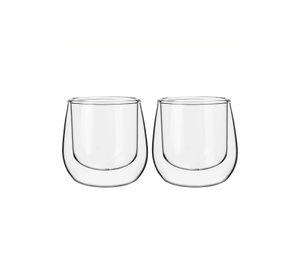 Set 2 MUG Glasso Vasos Doble Pared Vidrio 90 ML