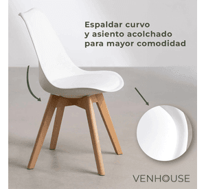 Silla Eames Acolchada Tulip Blanca