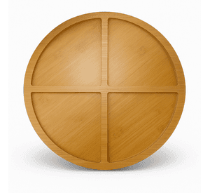 Tabla Bandeja Para Picoteo De Madera Circular Con Divisiones