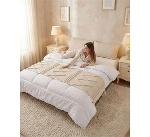 Piecera De Cama Boho Manta Tejida Decorativa P6