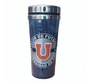 MUG TERMICO LOGO PLATEADO UNIVERSIDAD DE CHILE