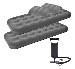 Colchon Inflable 2 Plazas Matrimonial Inflador + 2 Almohadas Verde