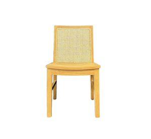 Silla Comedor New Naura Rattan Natural y Madera de Fresno Sin Brazos