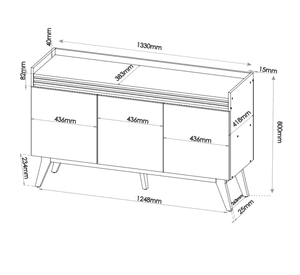 Buffet Rapsodia Color Miel 133 x 80 x 41,8