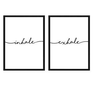 Set 2 Cuadros Inhale-Exhale Negro 40X50