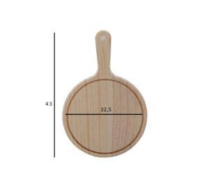 PLATO PIZZA MADERA CON MANGO 32,5cm