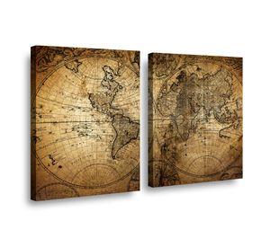 Canvas duo World 70x50cm.