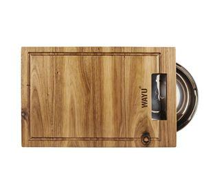 TABLA MADERA BOWL ACERO WAYU