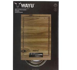 TABLA MADERA BOWL ACERO WAYU