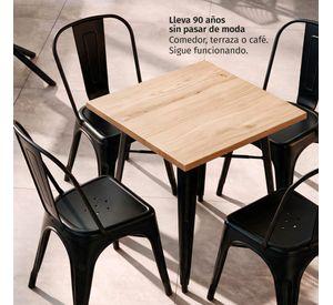 Pack 6 Sillas Comedor Terraza Restaurante Apilables Metal Industrial Tolix Negras