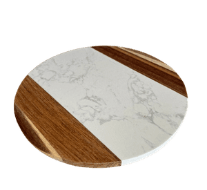 Tabla de madera y mármol