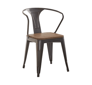 Pack 4 unidades Silla Tolix con Brazos Gris Oscuro