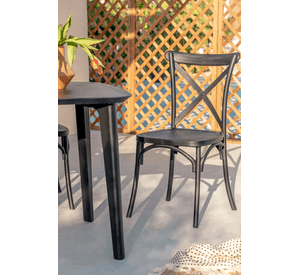 Pack 6 Sillas Crossback Negra Apilable