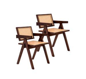 Pack 2 Sillas Sitial Chandigarh Madera Ratán Café