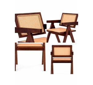 Pack 2 Sillas Sitial Chandigarh Madera Ratán Café