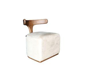Silla Almodovar Tela Velvet Beige Madera Fresno Walnut 55x51x63 cm