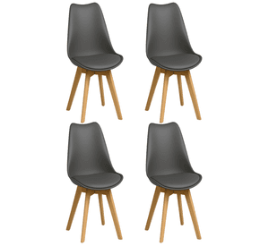 Pack 4 Sillas Eames Acolchada Gris