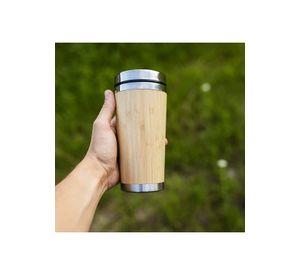 MUG Termo Bambú Acero Inoxidable 420 ML