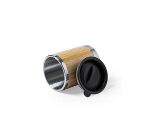 Vaso MUG Tapa Acero Bambú Lubon 300 ML