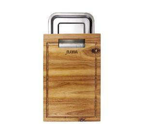 TABLA MADERA  BANDEJA DE ACERO WAYU