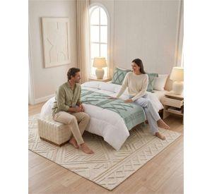 Piecera De Cama Boho Manta Tejida Decorativa P4